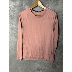 Nike Shirt Womens Small Dri Fit Breathe Tailwind Running Medium Orange